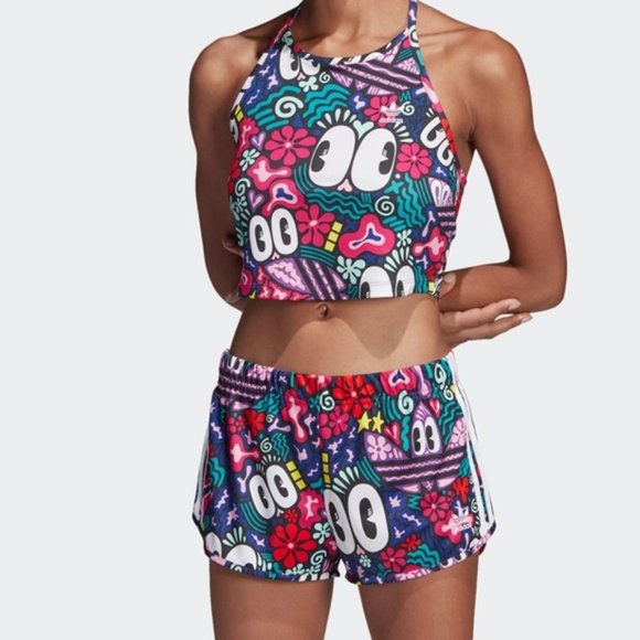 Adidas Originals Women's Hattie Stewart halter Cropped Tank Top Size L DV2660 - Picture 1 of 4